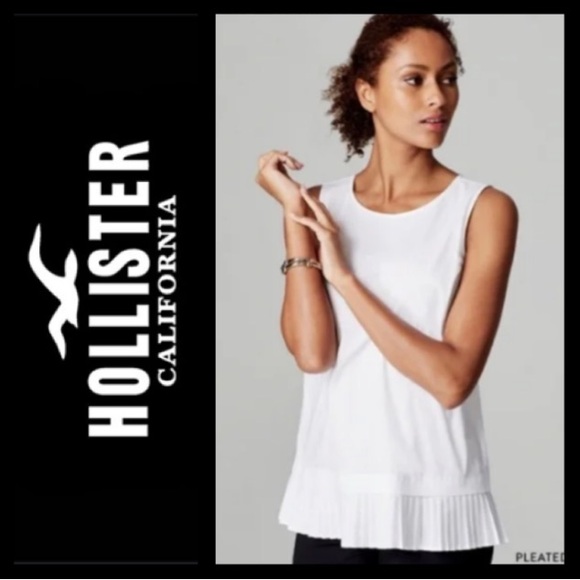 Hollister Tops - NEW!  Hollister White Ruffled Tank Top (M)